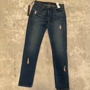 NWT James Jeans Dark Blue Distressed Skinny Jeans